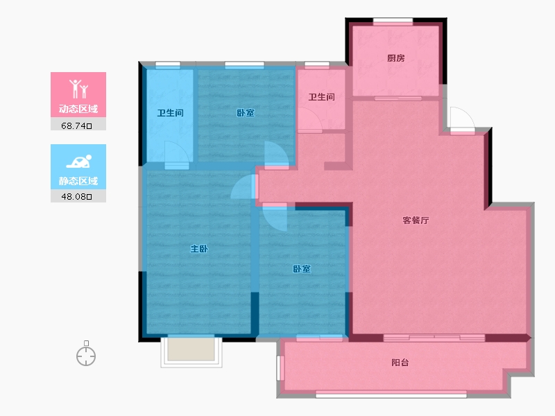 河南省-信阳市-正式金域世家-120.00-户型库-动静分区