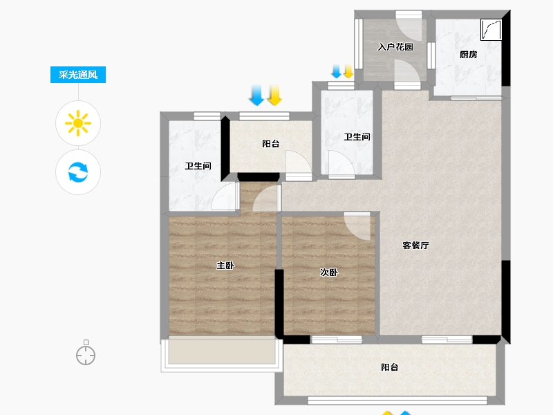 广东省-韶关市-滨江华府-80.00-户型库-采光通风