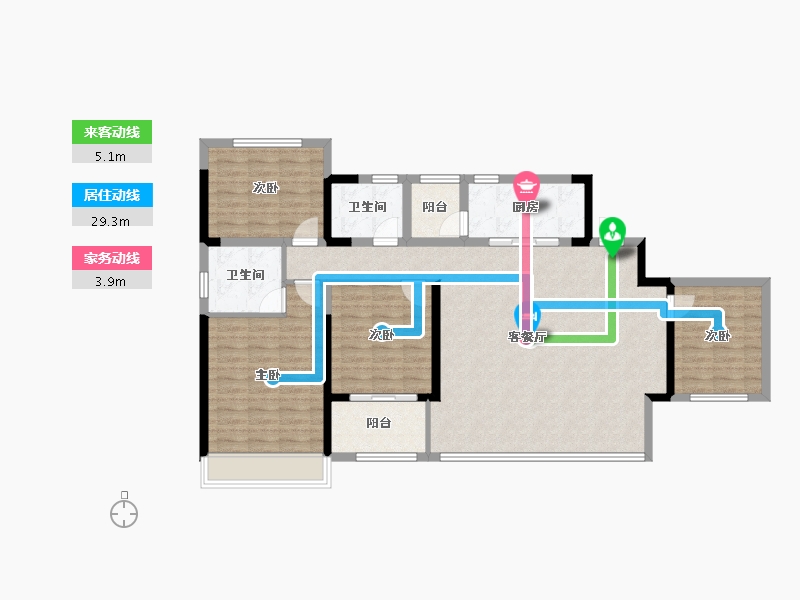 四川省-成都市-隆鑫园-123.00-户型库-动静线