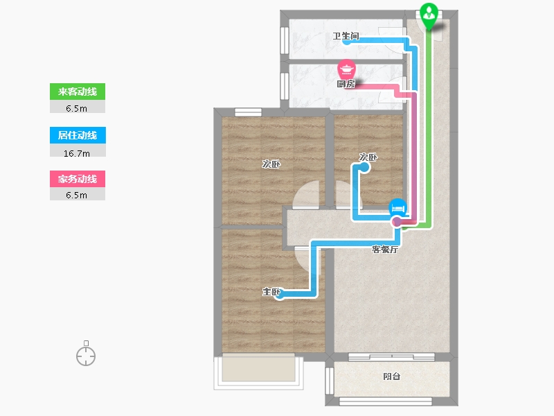 河北省-廊坊市-绿宸凤栖华府-70.80-户型库-动静线