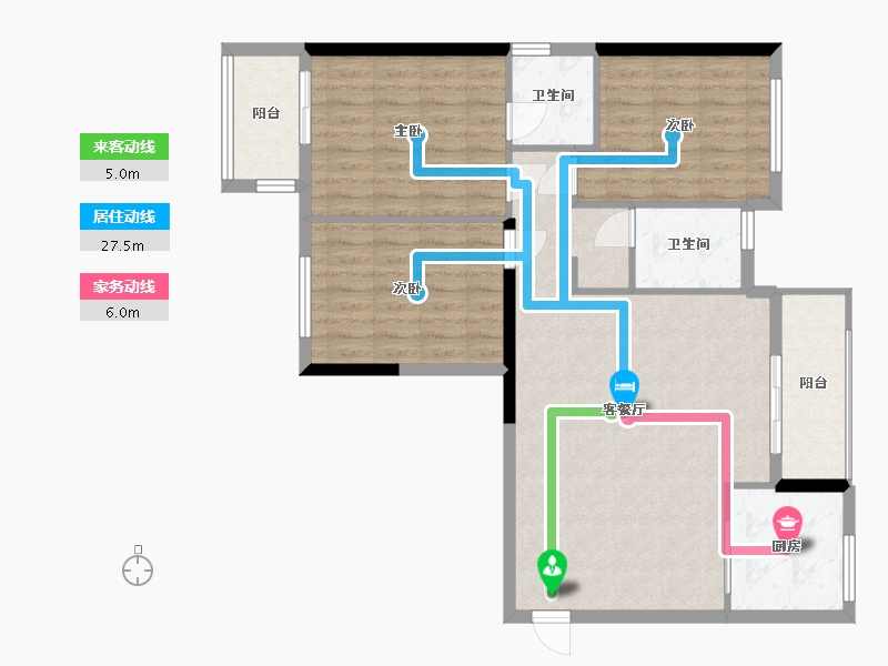 湖北省-宜昌市-五龙阳光小区-88.00-户型库-动静线