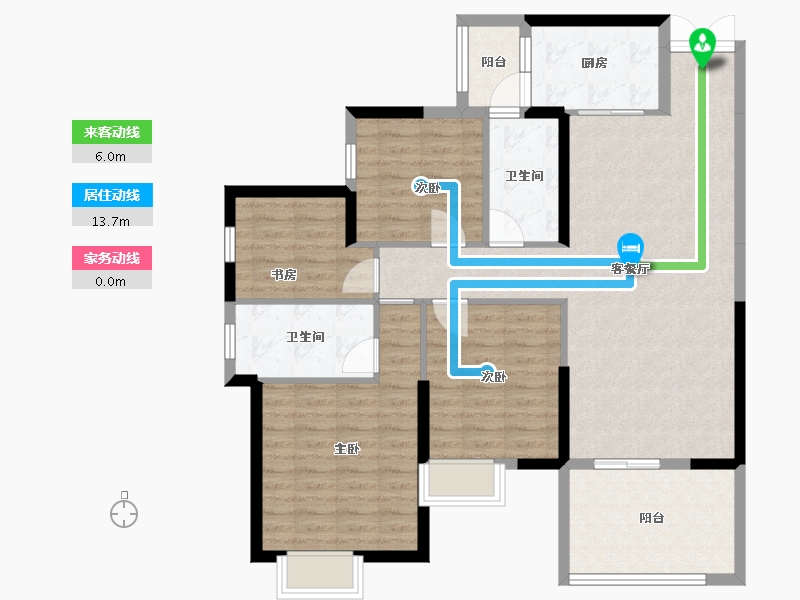 湖北省-武汉市-联投金色港湾-120.00-户型库-动静线