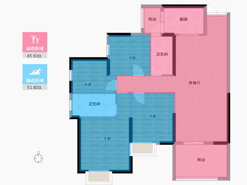 湖北省-武汉市-联投金色港湾-120.00-户型库-动静分区