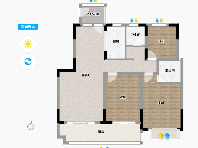 湖北省-黄冈市-中央新城-117.00-户型库-采光通风