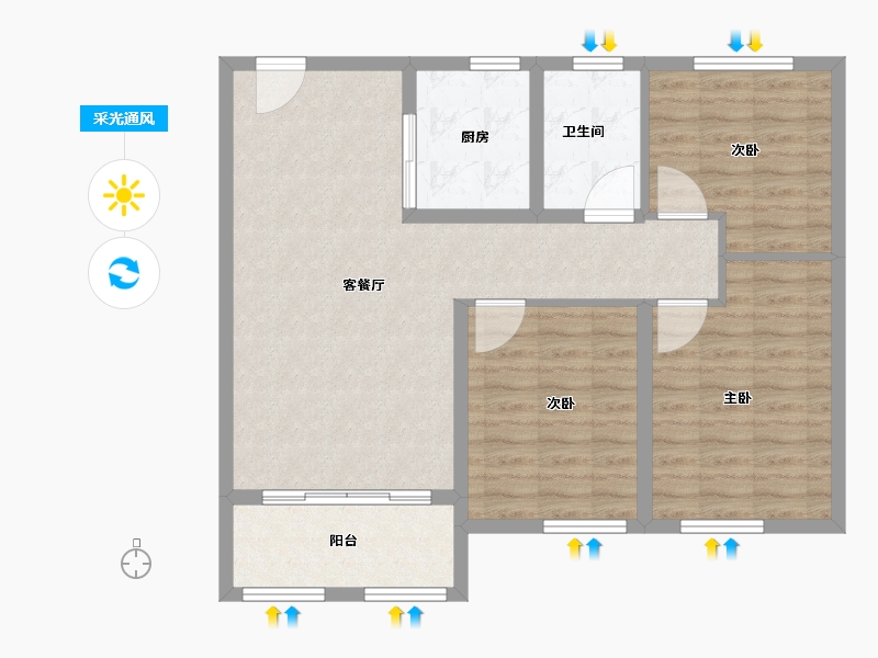 河北省-邯郸市-金地城-88.00-户型库-采光通风