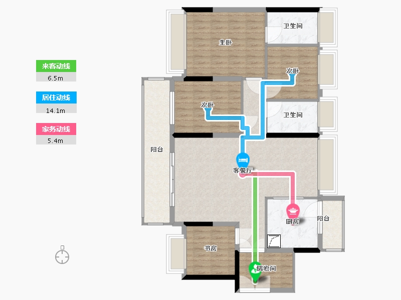 广东省-深圳市-华强城市花园-118.00-户型库-动静线