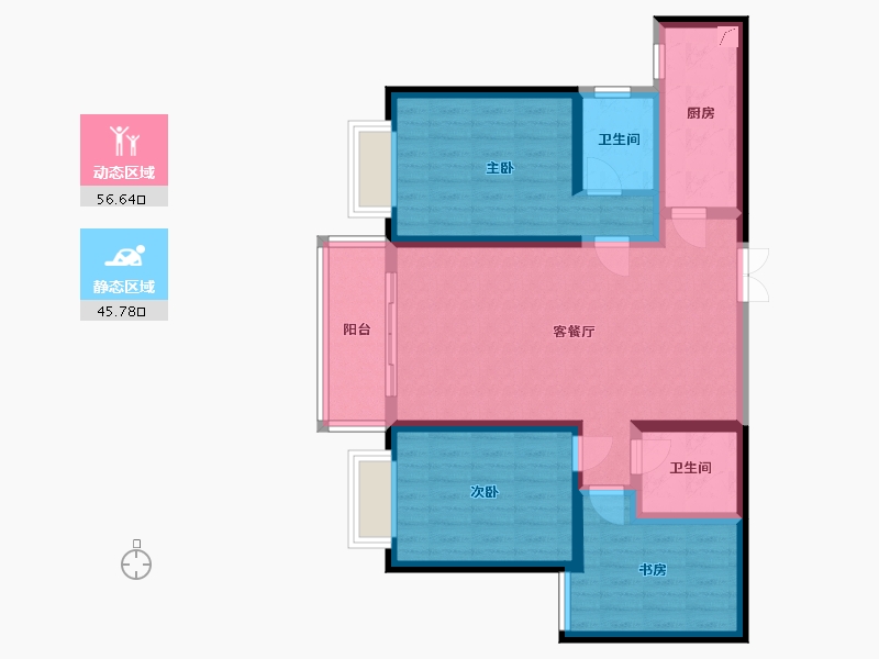 甘肃省-兰州市-省教育厅家属院-100.00-户型库-动静分区