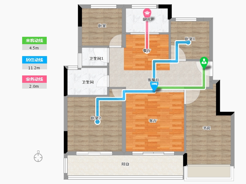 浙江省-湖州市-翡翠城品-97.86-户型库-动静线