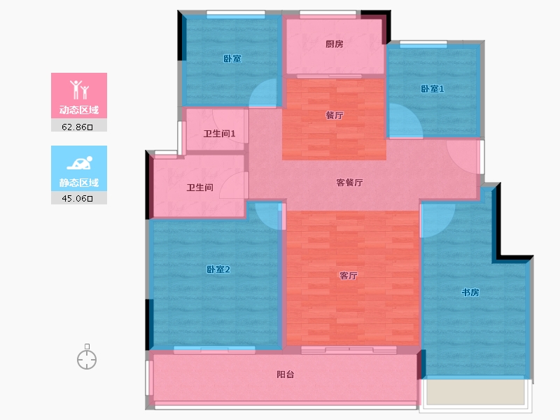 浙江省-湖州市-翡翠城品-97.86-户型库-动静分区