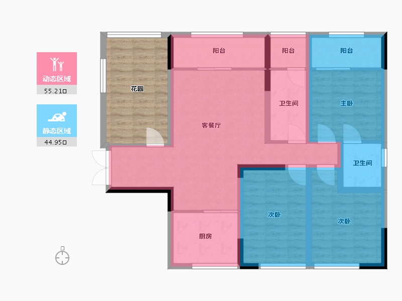 贵州省-黔西南布依族苗族自治州-富康·汇和府-115.00-户型库-动静分区