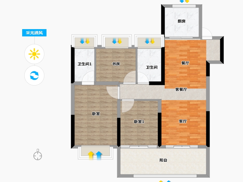 江苏省-南通市-银洲春晓学府-97.71-户型库-采光通风