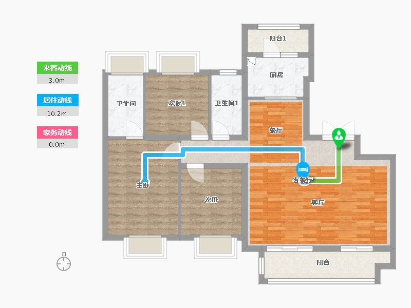 重庆-重庆市-首创茶园-99.25-户型库-动静线