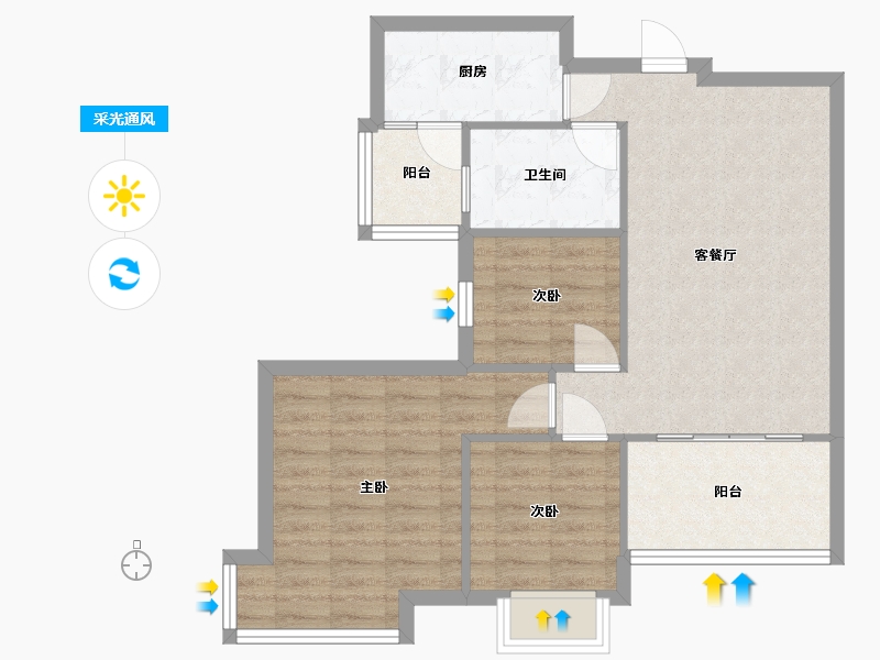 四川省-成都市-恒大绿洲-68.00-户型库-采光通风