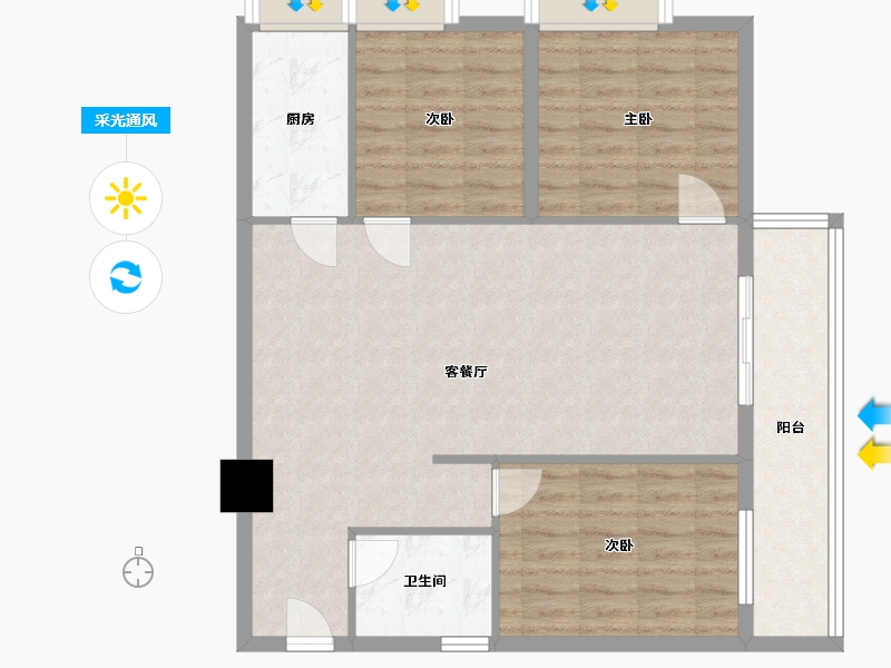 广西壮族自治区-防城港市-北部湾商业中心-93.24-户型库-采光通风