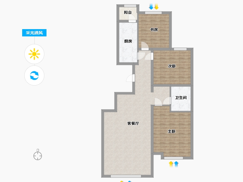 河北省-唐山市-中建城-108.00-户型库-采光通风