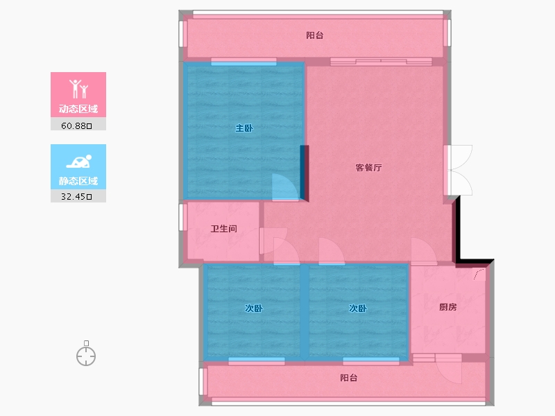 重庆-重庆市-香缇时光-73.00-户型库-动静分区