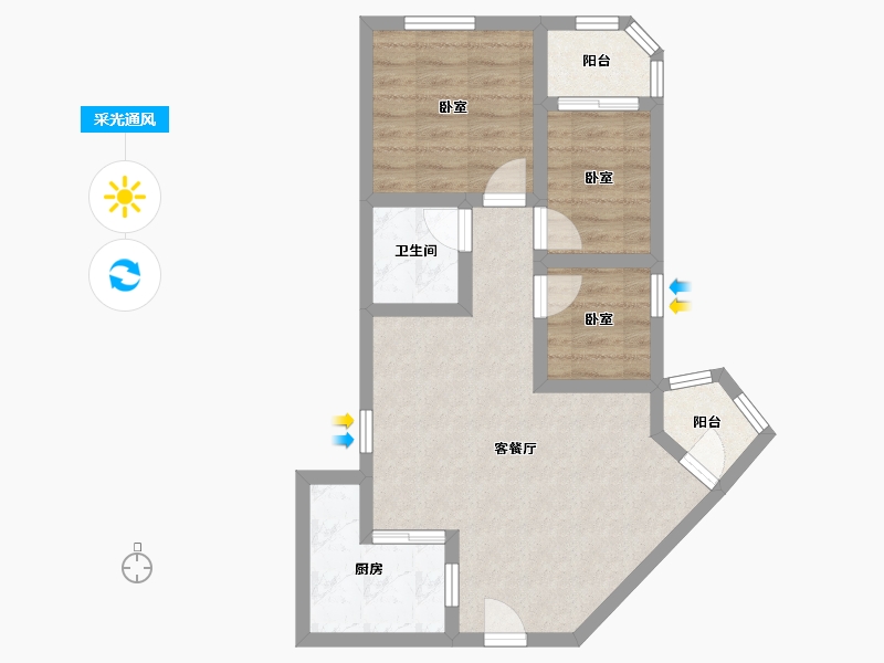 广东省-深圳市-花园大厦-60.00-户型库-采光通风