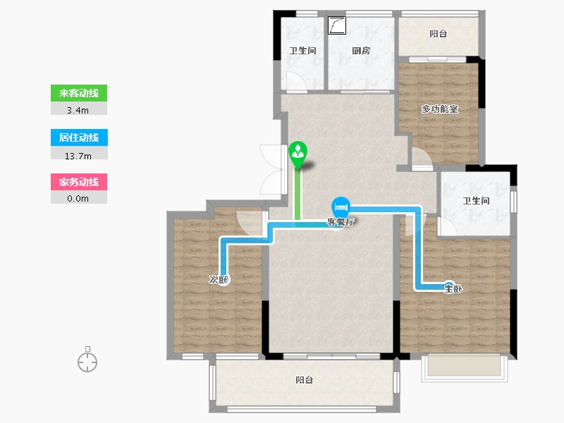 福建省-宁德市-专家村-123.00-户型库-动静线