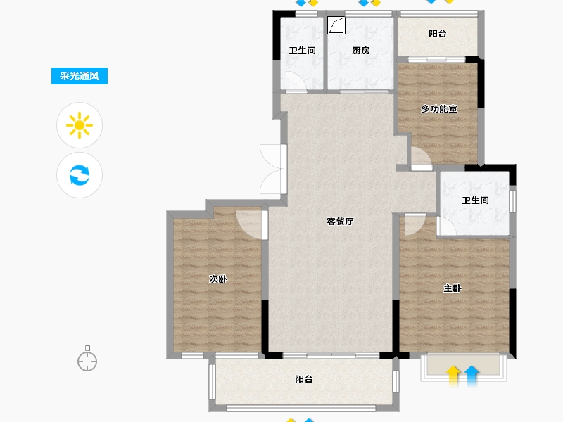 福建省-宁德市-专家村-123.00-户型库-采光通风