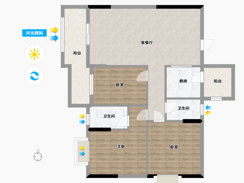 广东省-江门市-新福豪庭-101.00-户型库-采光通风