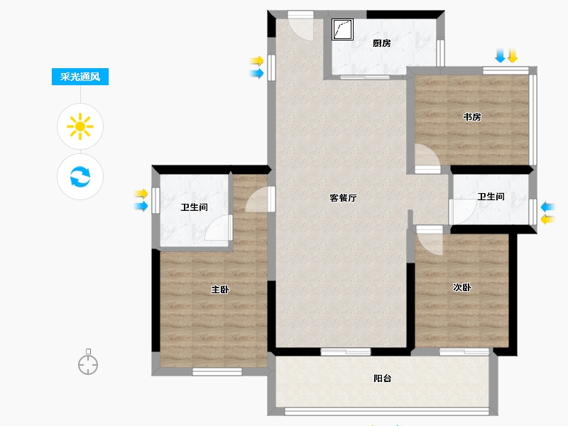 广西壮族自治区-玉林市-普拉幸福园-148.00-户型库-采光通风