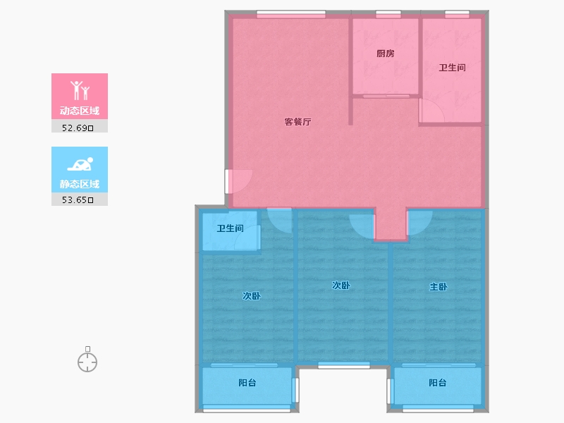 上海-上海市-航东路606弄1-4号-99.50-户型库-动静分区