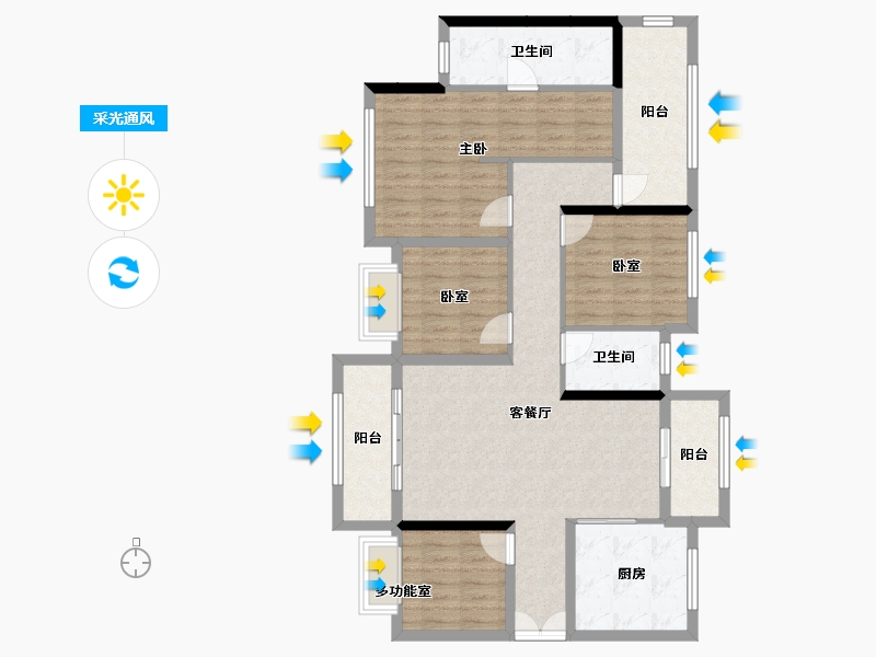 广东省-惠州市-鼎盛悦玺台-118.00-户型库-采光通风