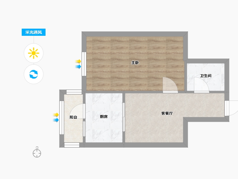 黑龙江省-哈尔滨市-红旗小区-一区-33.00-户型库-采光通风