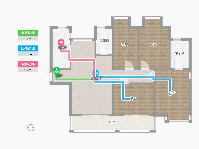 福建省-福州市-恒宇观湖花园-93.50-户型库-动静线