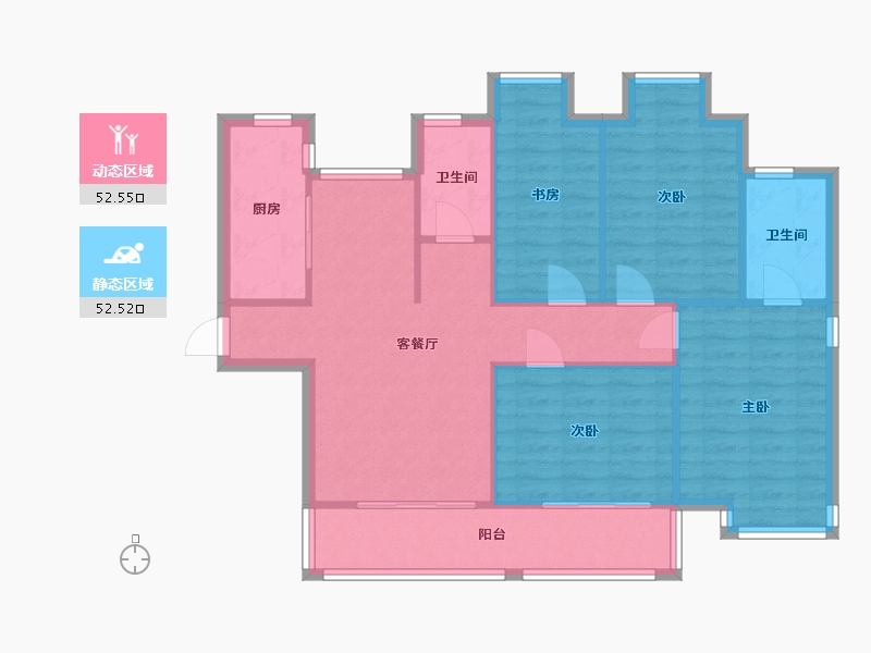 福建省-福州市-恒宇观湖花园-93.50-户型库-动静分区