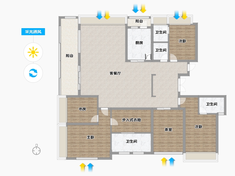 湖北省-武汉市-金湖听语-218.00-户型库-采光通风