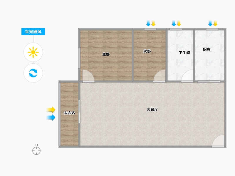 广东省-深圳市-一品东门雅园-61.00-户型库-采光通风