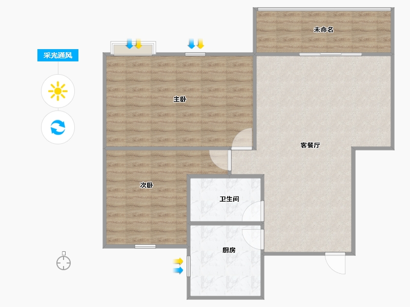 广东省-深圳市-新时速嘉园-84.00-户型库-采光通风