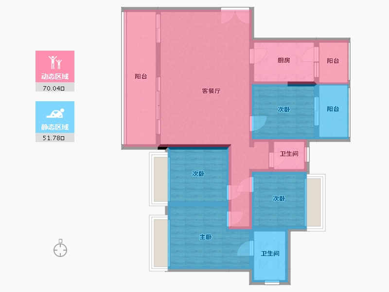 湖北省-十堰市-新时代江屿城-105.68-户型库-动静分区