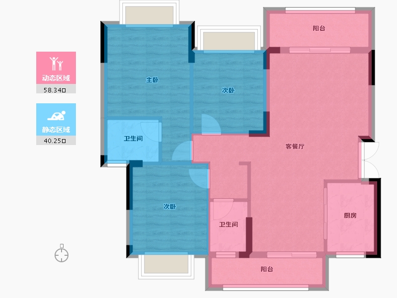 四川省-广安市-蘭郡府-92.69-户型库-动静分区