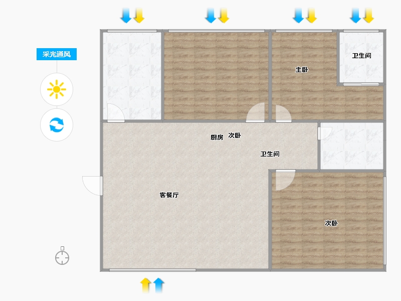 广东省-深圳市-金枫花园-130.00-户型库-采光通风