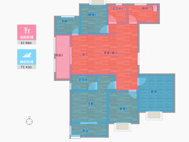 江苏省-南京市-三金鑫宁府-120.00-户型库-动静分区