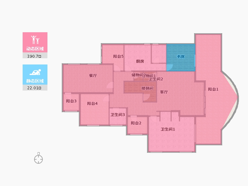 上海-上海市-御湖别墅-389.19-户型库-动静分区