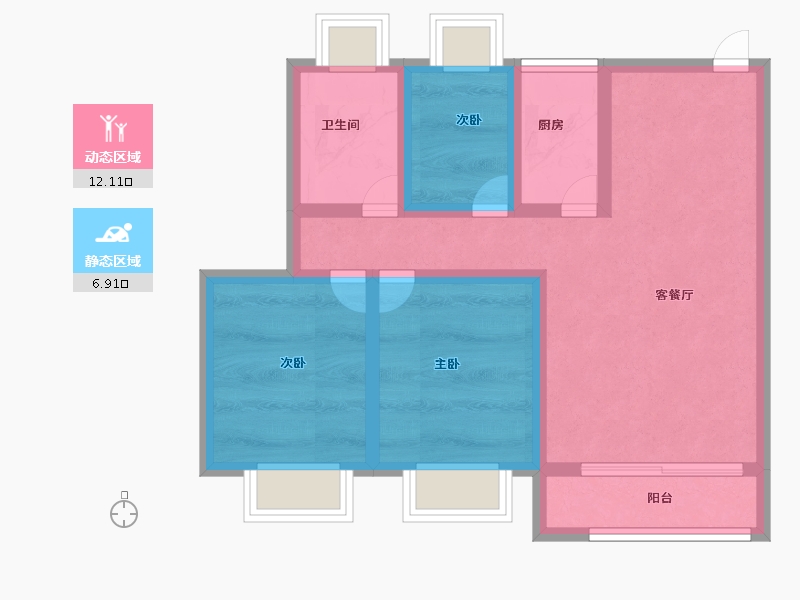 广东省-深圳市-粤海花园-87.01-户型库-动静分区