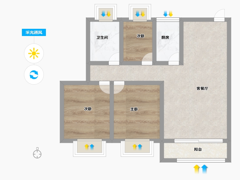 广东省-深圳市-粤海花园-87.01-户型库-采光通风