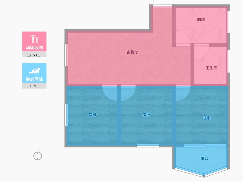 广东省-深圳市-粤海花园-87.00-户型库-动静分区