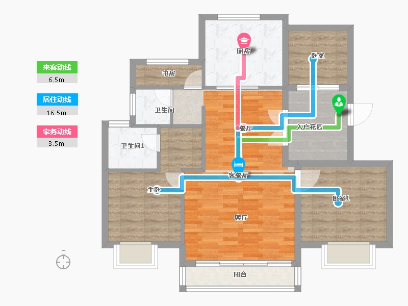 江苏省-南京市-三金鑫宁府-83.00-户型库-动静线