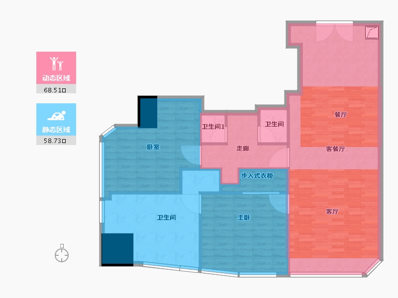 江苏省-南京市-德基世界贸易中心-113.78-户型库-动静分区