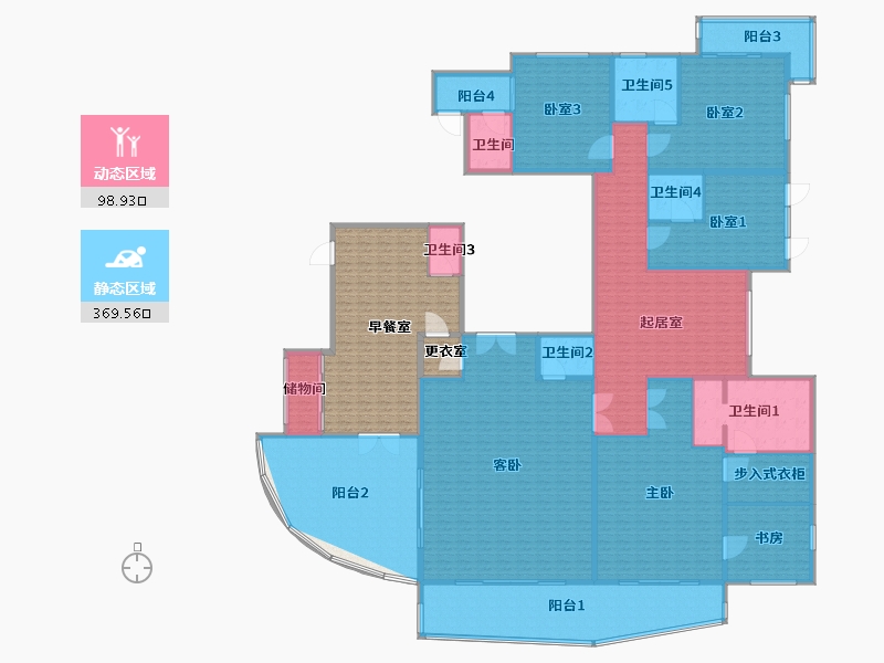 上海-上海市-汤臣一品-493.35-户型库-动静分区