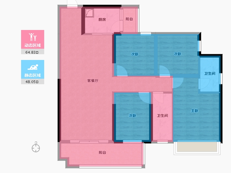 广东省-韶关市-青云府-103.60-户型库-动静分区