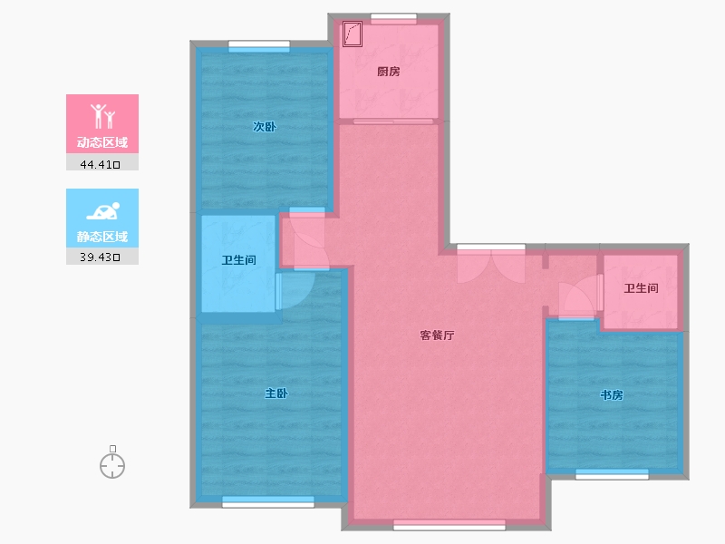 吉林省-长春市-荣发东郡-85.45-户型库-动静分区