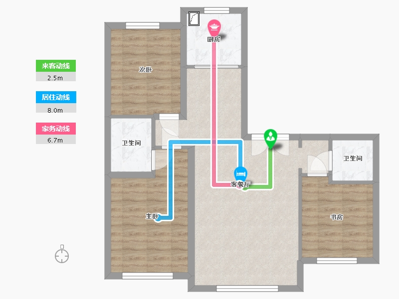 吉林省-长春市-荣发东郡-85.45-户型库-动静线