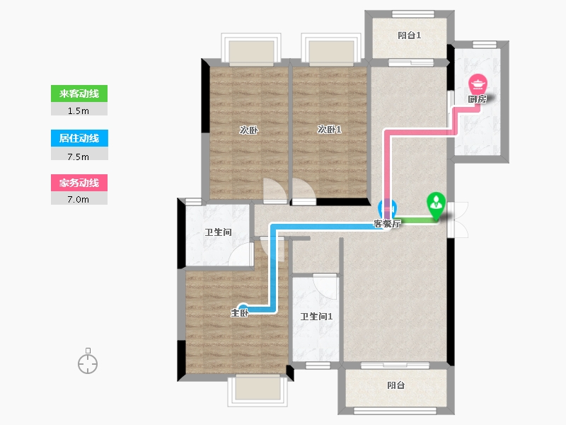 四川省-成都市-尚锦园-99.93-户型库-动静线