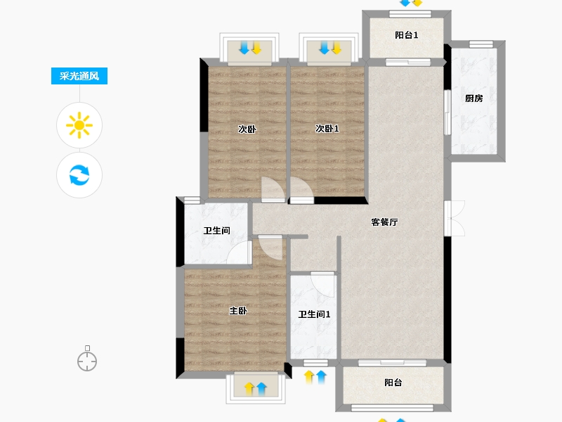 四川省-成都市-尚锦园-99.93-户型库-采光通风