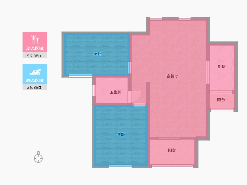 山东省-潍坊市-北京宫馆-74.00-户型库-动静分区